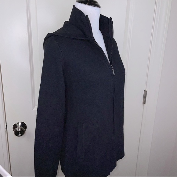 Cynthia Rowley Active Black Ribbed Hooded Jacket S - Picture 14 of 15